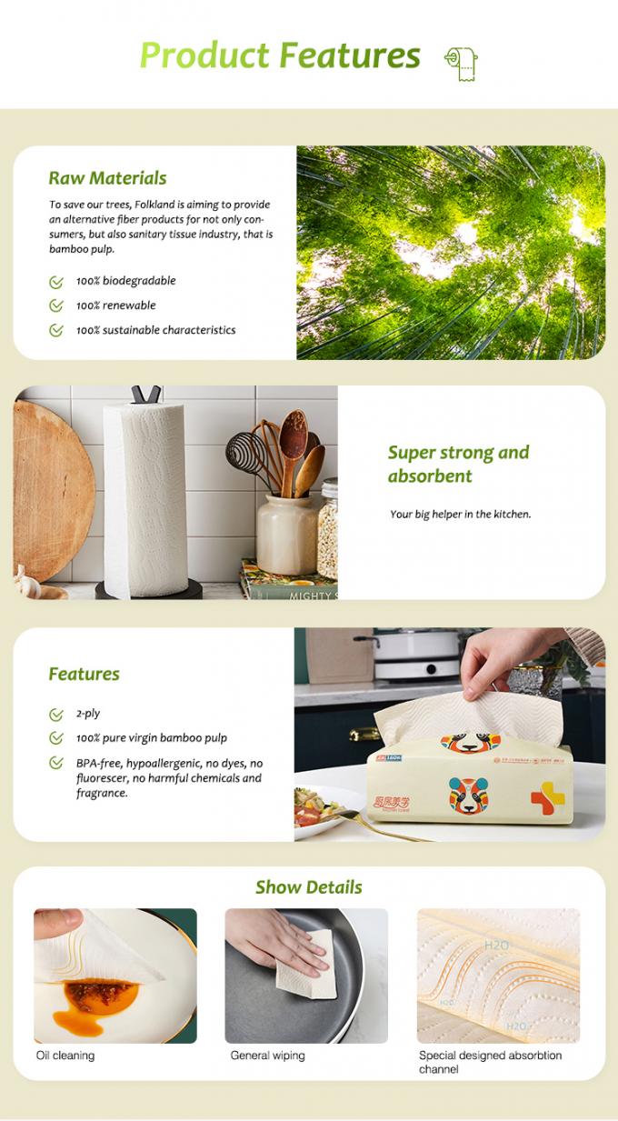 Odorless Kitchen Tissue Paper Roll Biodegradable Compostable 1