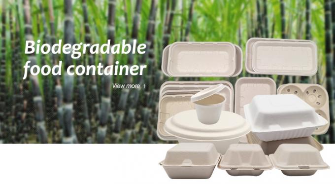 Eco Friendly Food Biodegradable Bagasse Tableware Sugarcane Containers For Camping 0