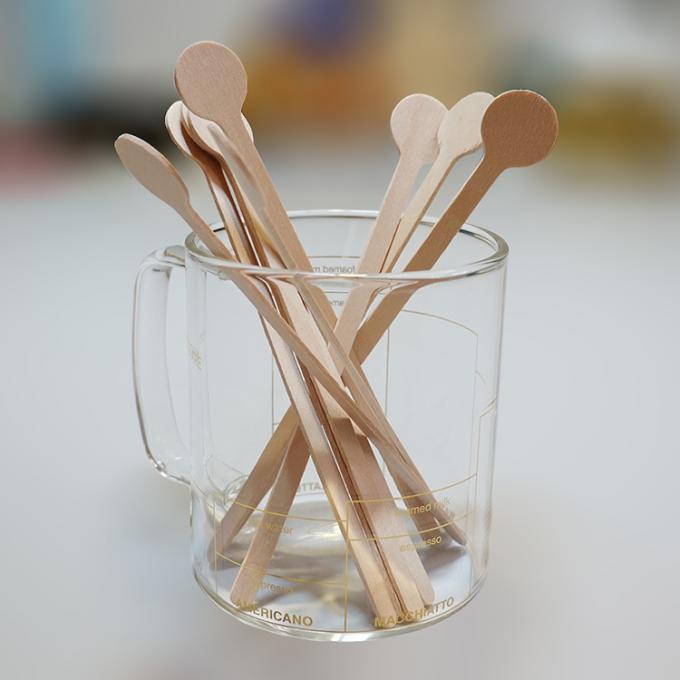 Durable Cafe Wooden Coffee Stir Sticks , Nontoxic Individually Wrapped Coffee Stirrer 1