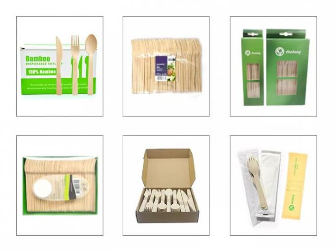 6.7" Heavy Duty Biodegradable Cutlery Set Bamboo Compostable 5