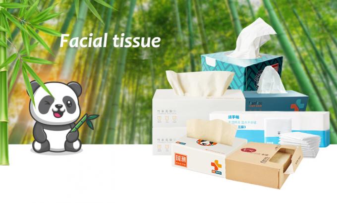 ISO Nontoxic Flat Box Facial Tissue , Biodegradable Soft Tissue Paper For Face 0