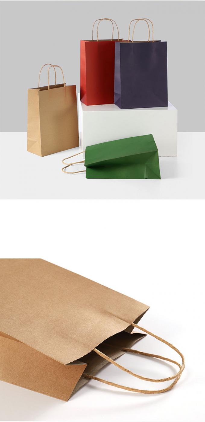 Compostable Reusable Kraft Paper Packaging Bags With Handles 1