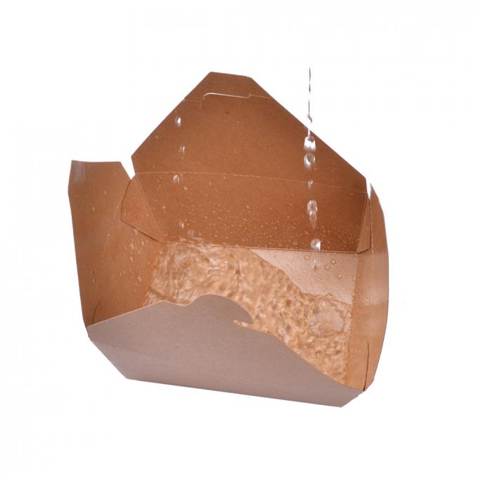 OEM Greaseproof Kraft Paper Boxes For Food , Microwavable Kraft Paper Food Containers 0