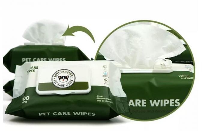 Anti Bacterial Biodegradable Wet Wipes Non Woven Multiscene For Pet Cleaning 0