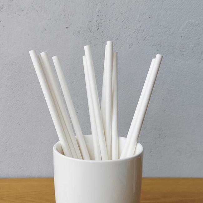 Multiscene Odorless White Paper Straws , Dye Free Individually Wrapped Paper Straws 1