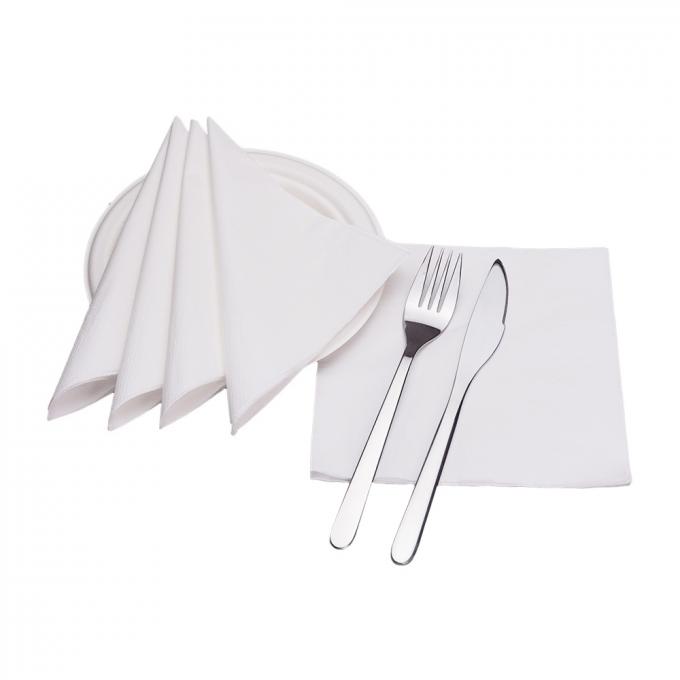 2 Ply White Paper Napkins Serviettes Virgin Bamboo Pulp Material 0