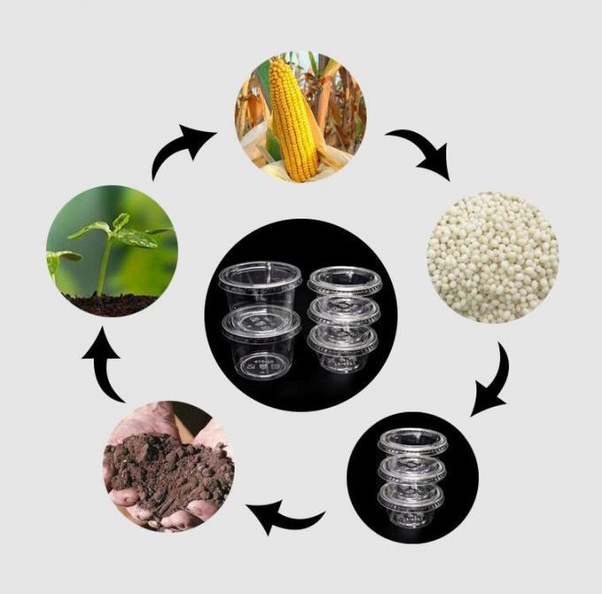 Biodegradable Disposable Sauce Cup Bio Poly Portion Cups With Lids 0