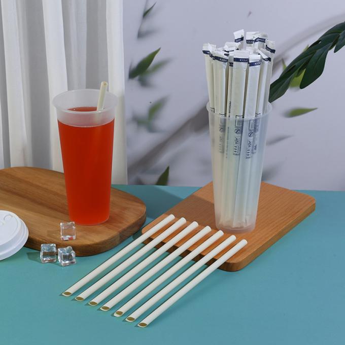 Compostable Biodegradable Bamboo Fiber Straw For Hot Cold Drinks 0